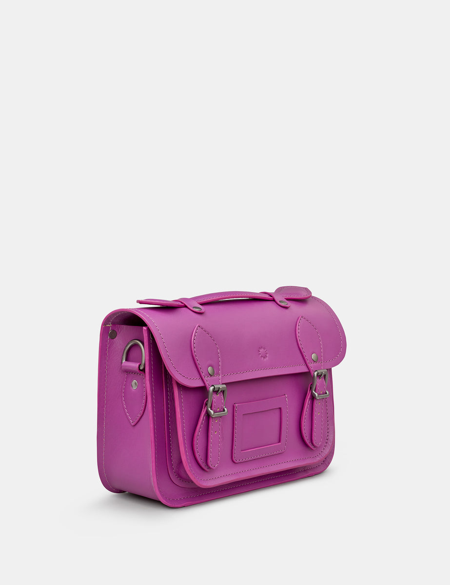 Dewhurst 10.5 Purple Leather Satchel by Yoshi