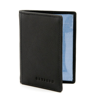 Black Leather Oyster Card Holder By Gryphen - Yoshi