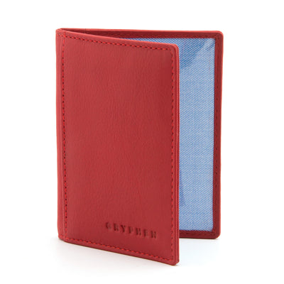 Red Leather Oyster Card Holder by Gryphen - Yoshi