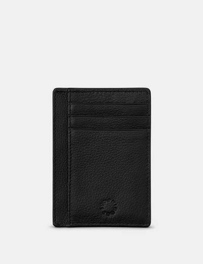 Black Leather Card Holder With ID Window - Yoshi