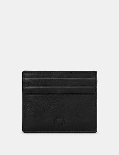 Slim Black Leather Card Holder - Yoshi