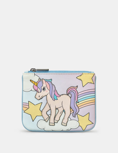 Magical Unicorn Zip Top Leather Purse - Yoshi