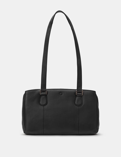 Ealing Black Leather Shoulder Bag - Yoshi