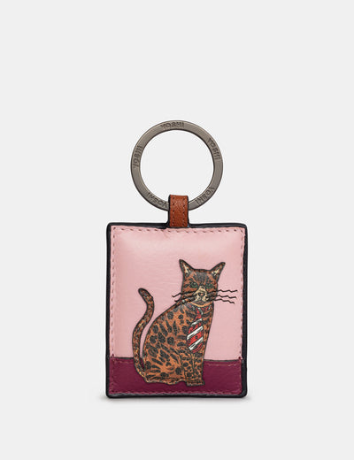 Bengal Party Cats Leather Keyring - Yoshi