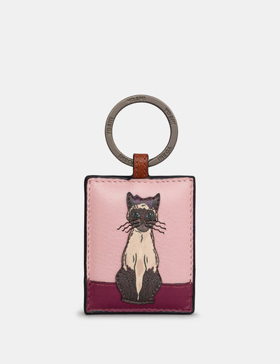 Siamese Party Cats Leather Keyring - Yoshi