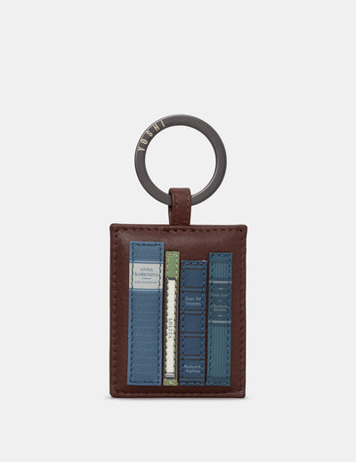 Bookworm Brown Leather Keyring - Yoshi