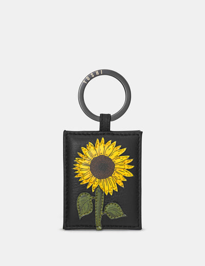 Sunflowers Black Leather Keyring - Yoshi