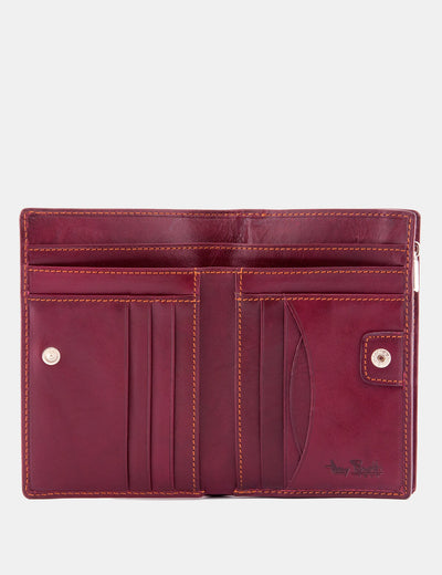 Tony Perotti Plum Italian Leather Flap Over Purse - Yoshi