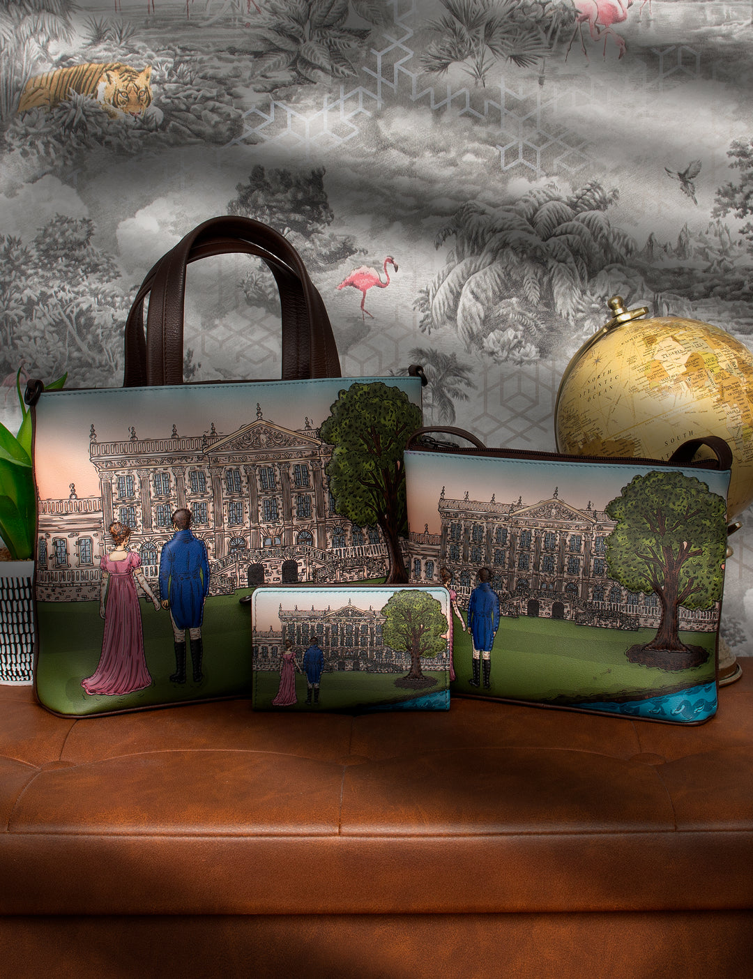 Jane Austen Pemberley 1813 Leather Ladies Grab Bag | Handbag Yoshi