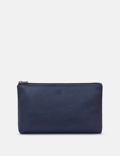 Kensington Navy Leather Clutch Bag - Yoshi