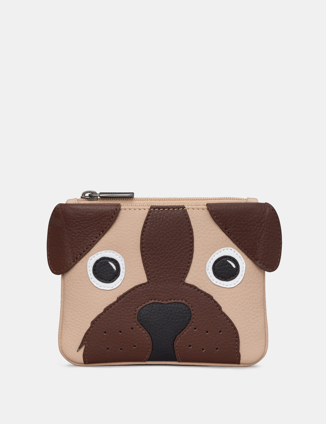 Percy the Pug Frappe Leather Zip Top Purse by Yoshi
