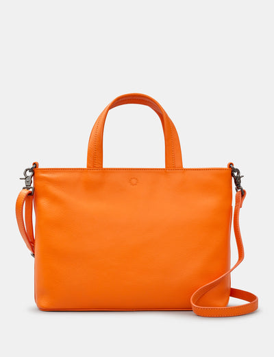 Hampton Orange Leather Multiway Grab Bag - Yoshi