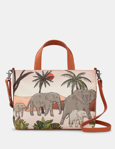 Elephant Parade Rust Leather Multiway Grab Bag - Yoshi