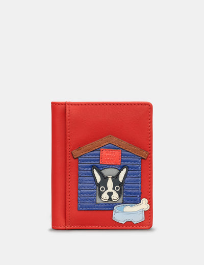 Bone Sweet Bone Red Leather Travel Pass Card Holder - Yoshi