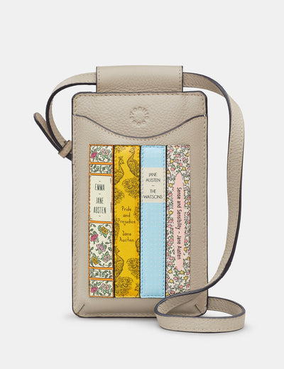 Jane Austen Bookworm Warm Grey Leather Phone Case - Yoshi