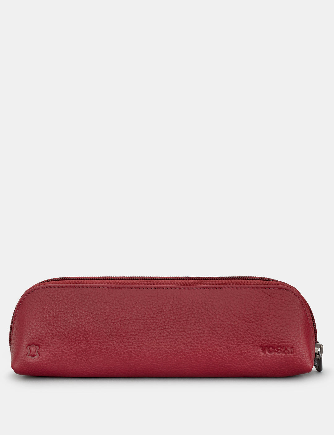 Bookworm Cherry Red Leather Zip Top Pencil | Pen Case By Yoshi