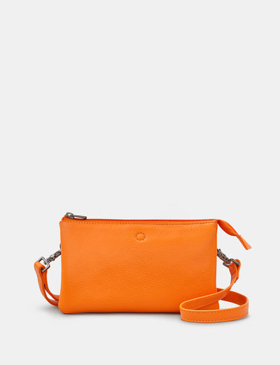 Logan Orange Leather Mulitway Cross Body Bag - Yoshi