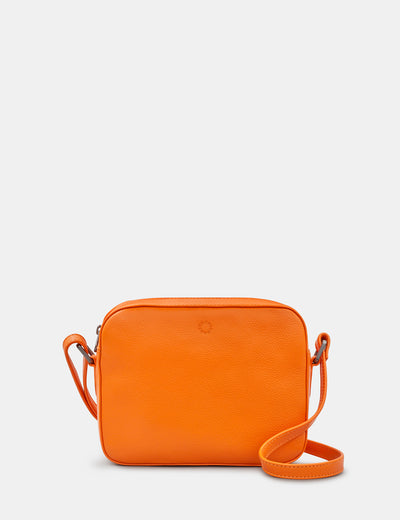Belmont Orange Leather Camera Bag - Yoshi