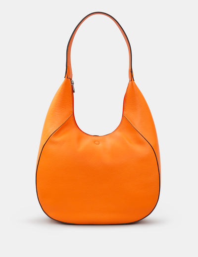 Bromley Orange Leather Shoulder Bag - Yoshi