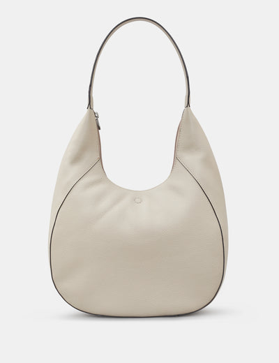 Bromley Warm Grey Leather Shoulder Bag - Yoshi