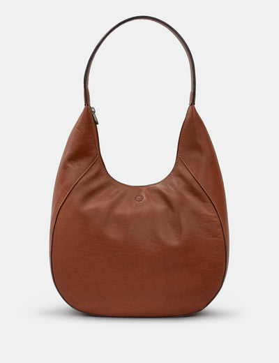 Bromley Brown Leather Shoulder Bag - Yoshi