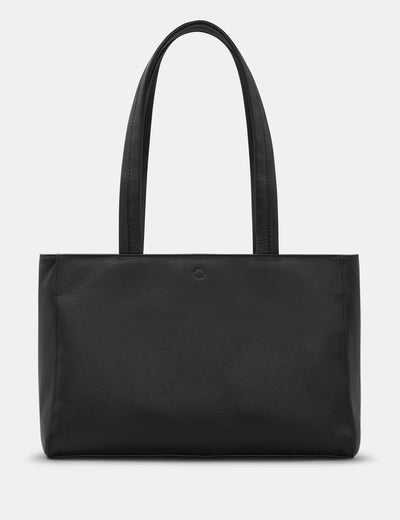 Harrington Black Leather Shoulder Bag - Yoshi