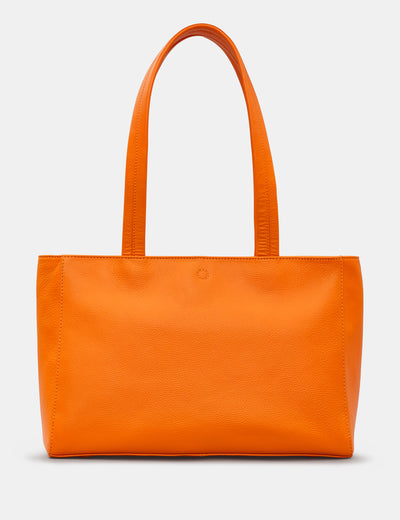 Harrington Orange Leather Shoulder Bag - Yoshi