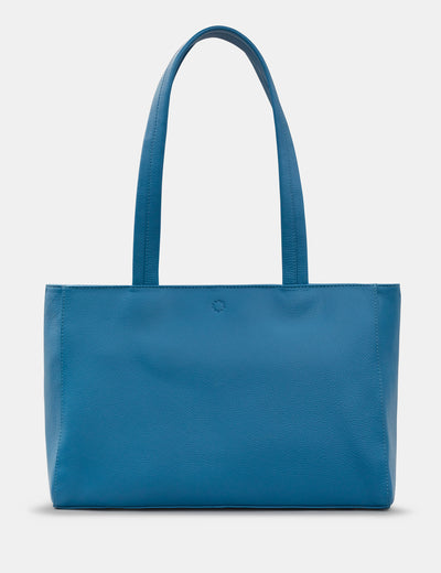 Harrington Petrol Blue Leather Shoulder Bag - Yoshi