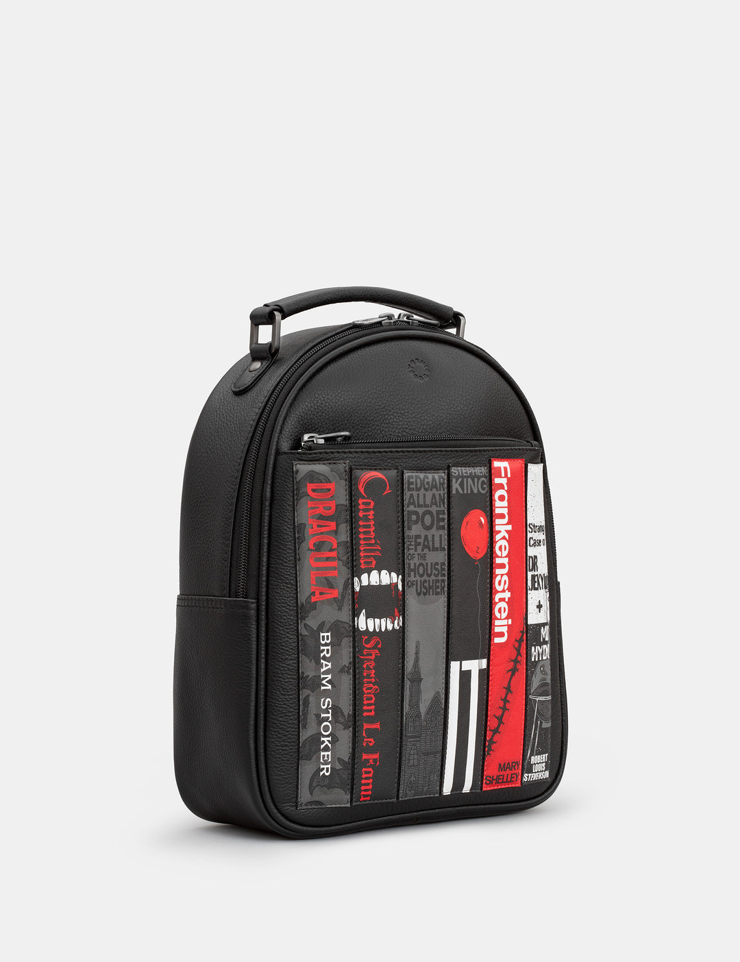 Horror Bookworm Black Leather Backpack By Yoshi
