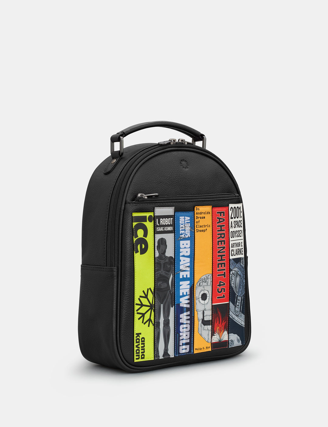 Sci-Fi Bookworm Black Leather Backpack By Yoshi