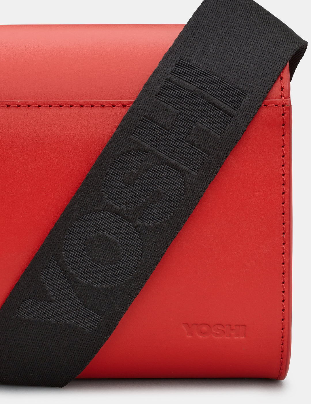 Newham Red Leather Cross Body Satchel Bag By Yoshi
