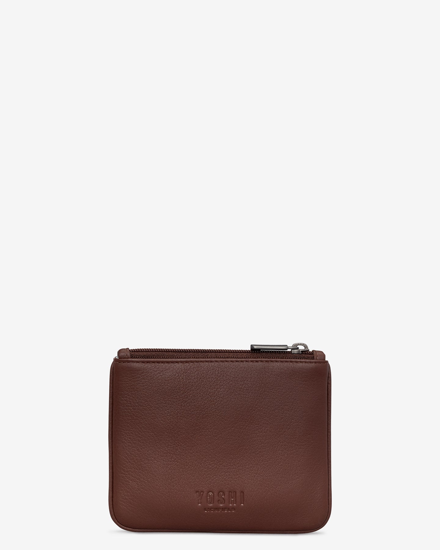 Bourbon Biscuit Brown Leather Zip Top Purse by Yoshi