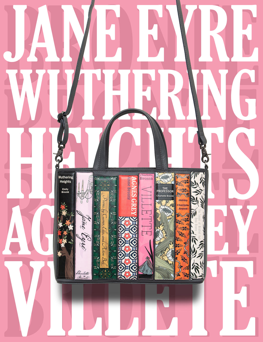 Brontë Bookworm Grey Leather Grab Bag | Handbag By Yoshi