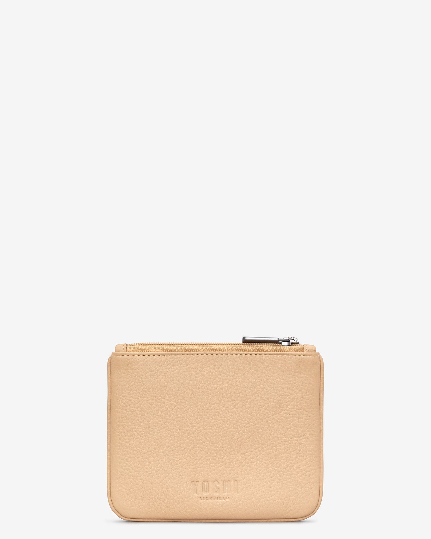 Beige leather purse online