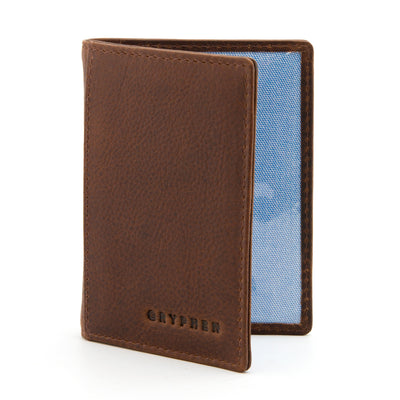 Brown Leather Oyster Card Holder By Gryphen - Yoshi
