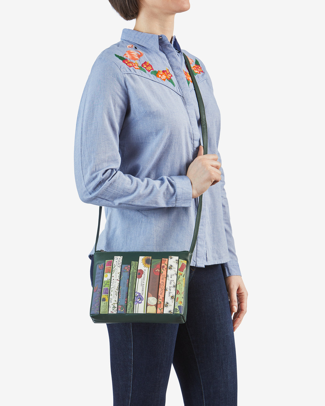 Green Fingers Bookworm Ladies Leather Cross Body Bag | Handbag | Yoshi