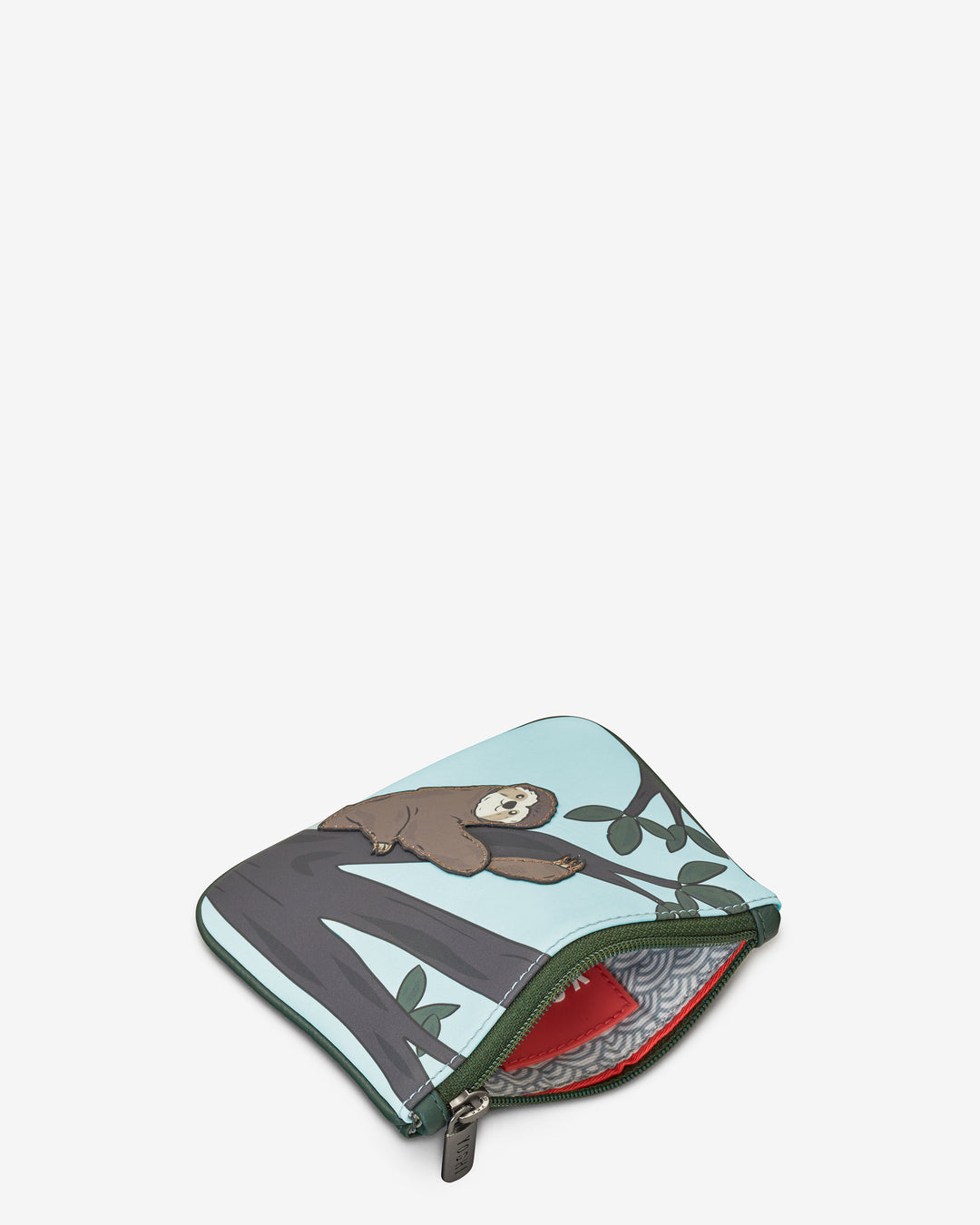 Sloth Zip Top Soft Leather Purse For Ladies By Yoshi