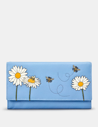 Bee Happy Blue Leather Hudson Purse - Yoshi