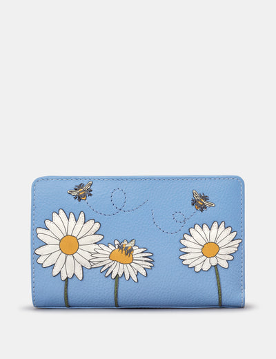 Bee Happy Blue Leather Oxford Purse - Yoshi