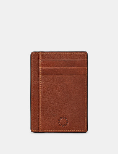 Brown Leather Card Holder With ID Window - Yoshi