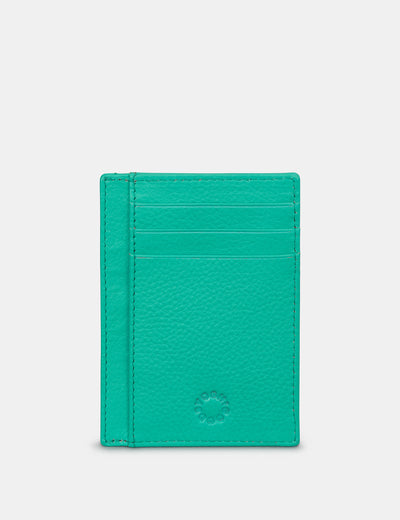 Jade Green Leather Card Holder With ID Window - Yoshi
