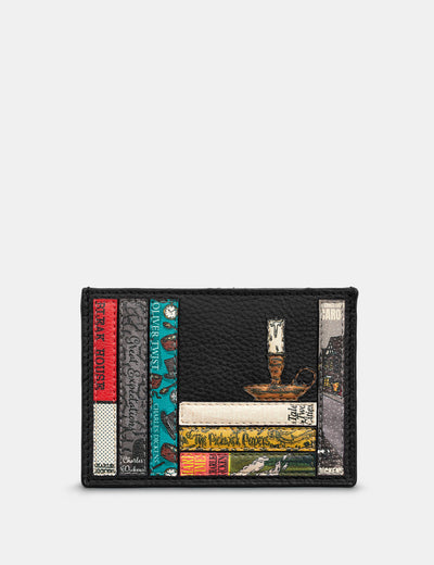 Dickens Bookworm Black Leather Card Holder - Yoshi