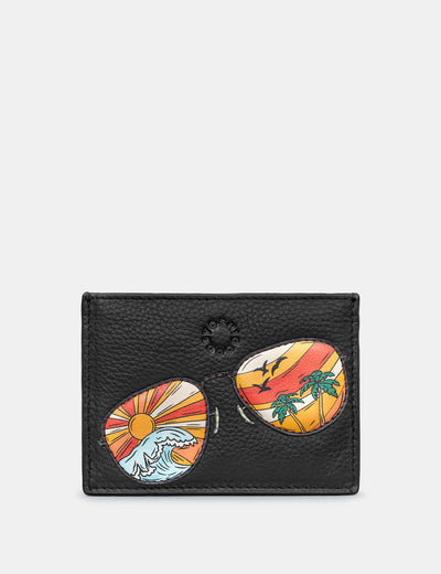 Aviators Black Leather Card Holder - Yoshi