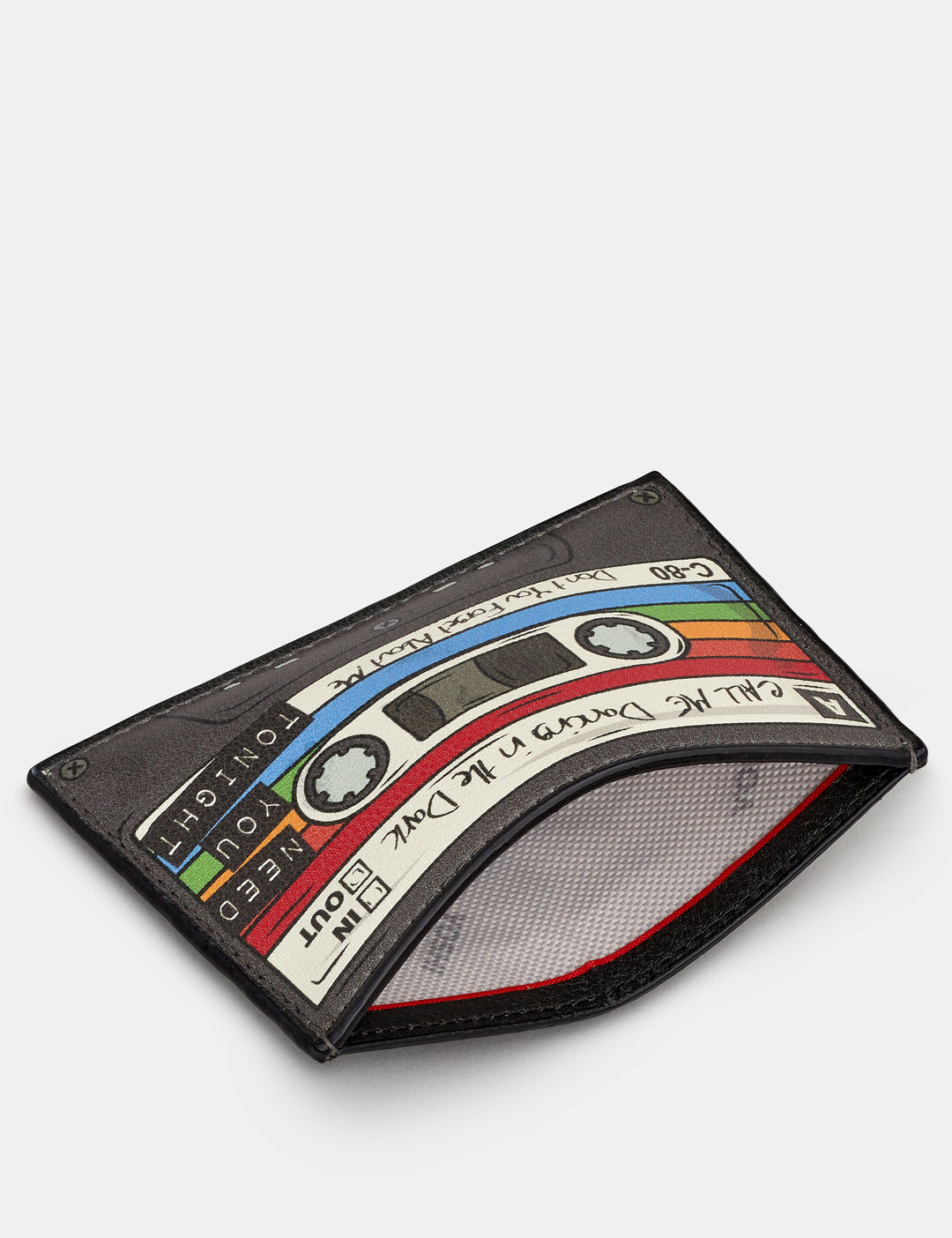 Back to the 80s Black Leather Card Holder with RFID By Yoshi