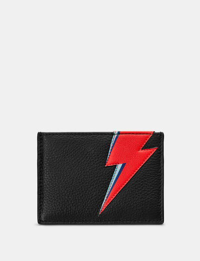 Lightning Bolt Black Leather Academy Card Holder - Yoshi