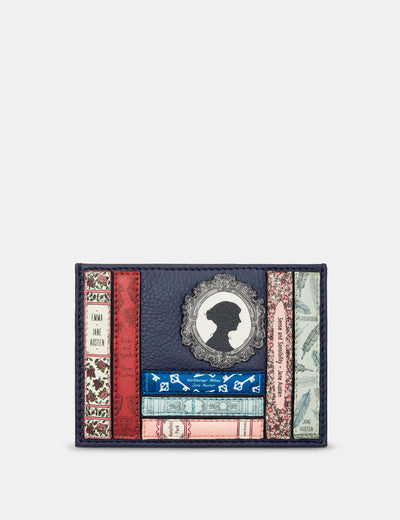 Jane Austen Bookworm Navy Leather Academy Card Holder - Yoshi