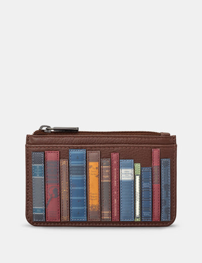 Bookworm Brown Leather Morton Card Holder - Yoshi