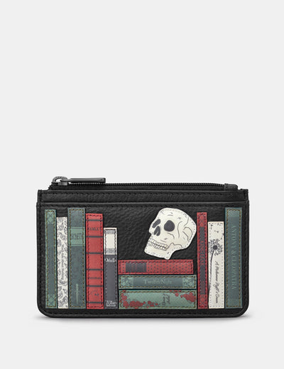 Shakespeare Bookworm Black Leather Morton Card Holder - Yoshi