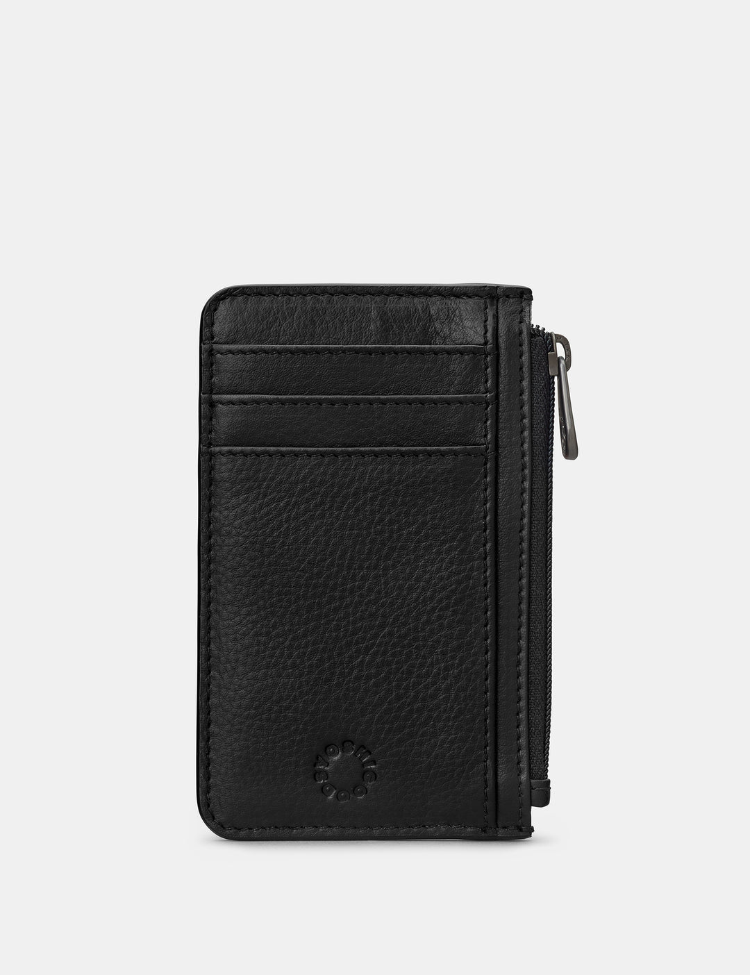 Black Leather Zip Top Card Holder By Yoshi