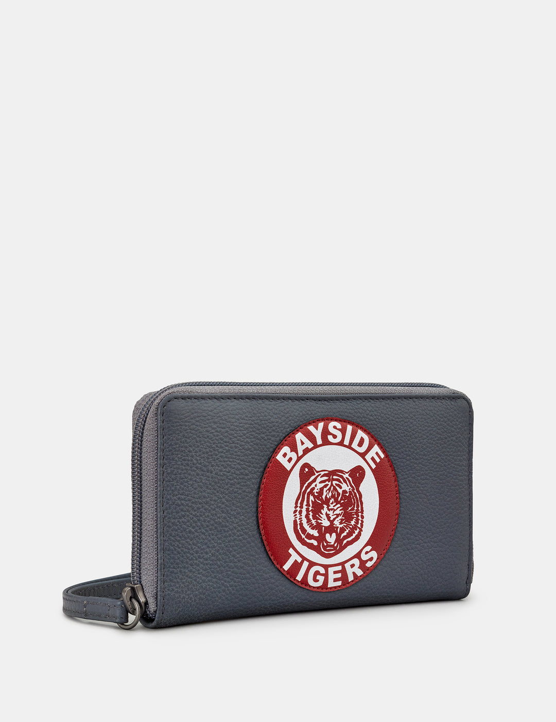 Bayside Tigers Grey Leather Zip Round Ladies Wrist Strap